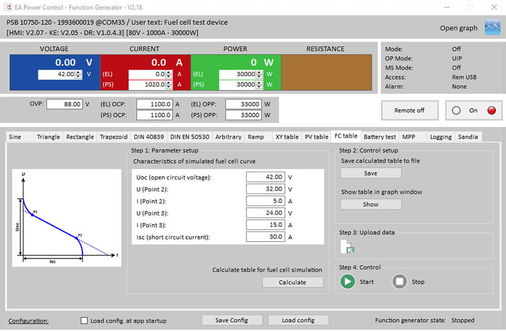 fuel cell simulation in EA Power control